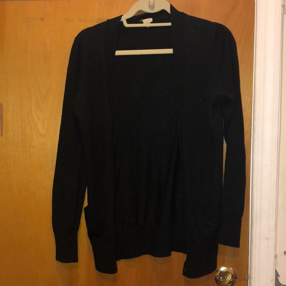 J. Crew grandpa cardigan, black, medium